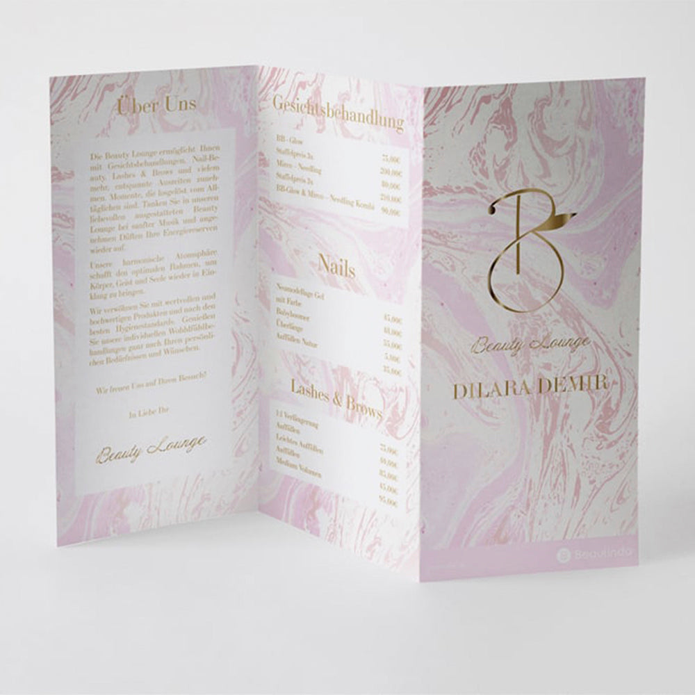 Falzflyer Design für Beauty Artist