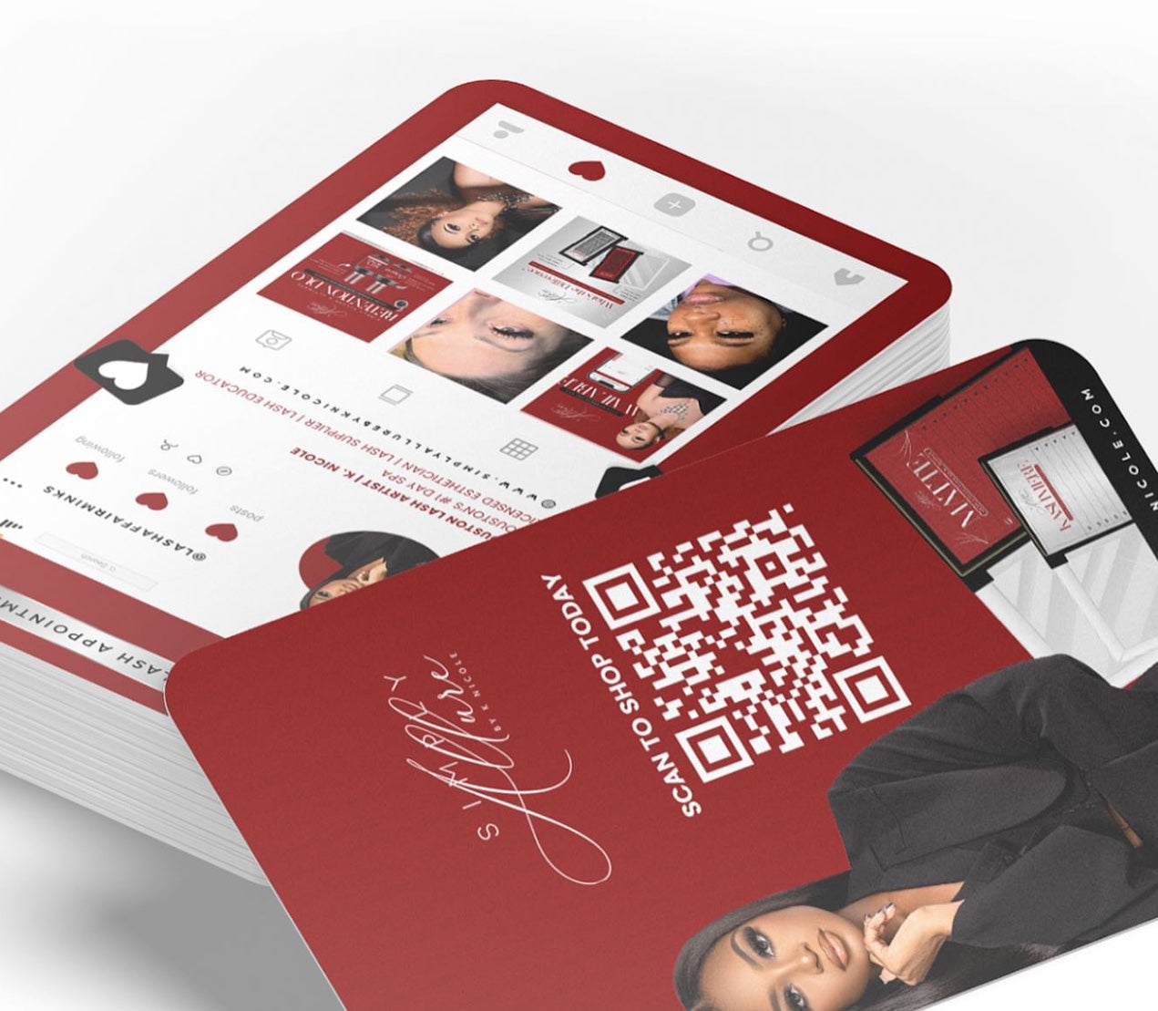 Modern business card with social media (design &amp; print of 250 pieces)