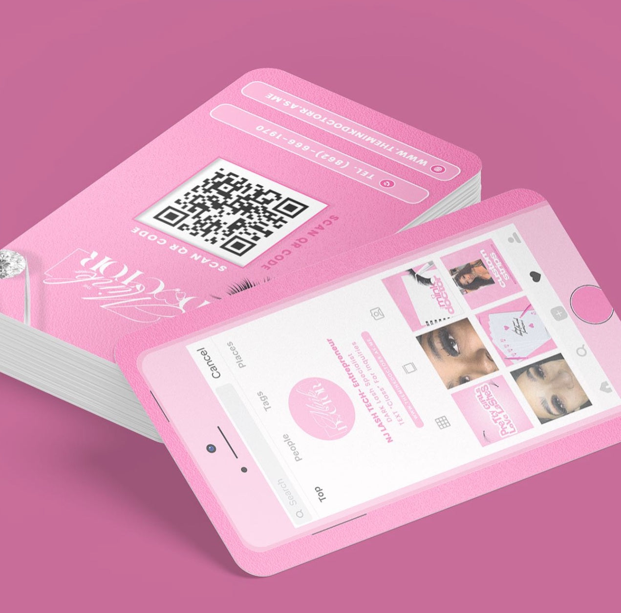 Modern business card with social media (design &amp; print of 250 pieces)